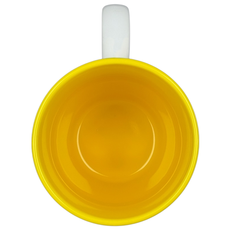 Winnie the Pooh Sweet as can be jumbo mug in bright yellow with a white handle for hot beverages