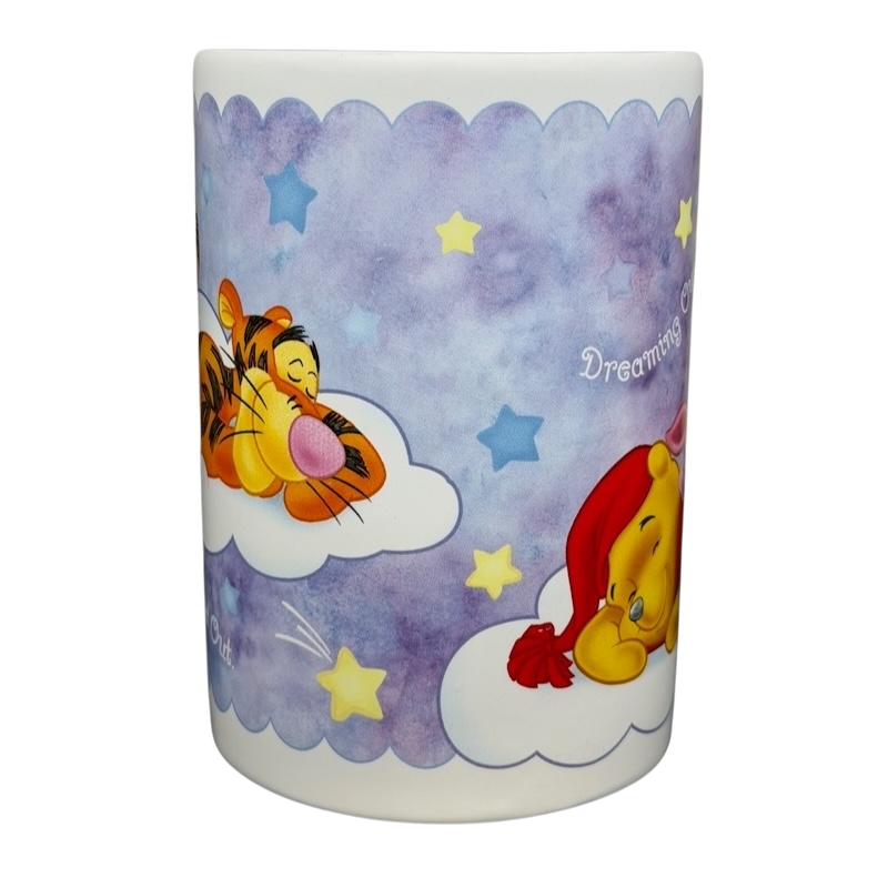 Disney Winnie The Pooh Sweet Dreams Moon Handle Mug featuring Pooh and Tigger on clouds with stars