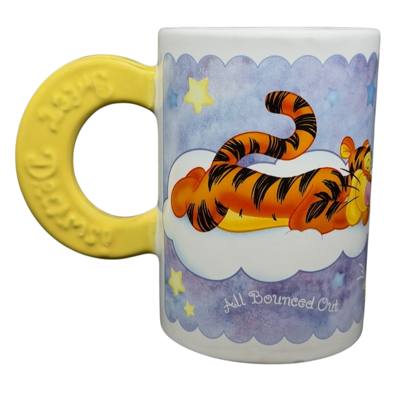 Disney Winnie The Pooh Sweet Dreams Moon Handle Mug featuring Tigger in a relaxed pose on a cloud