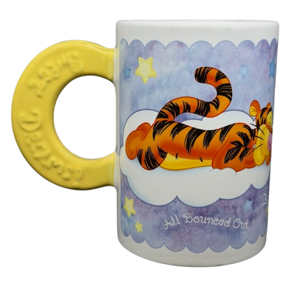 Disney Winnie The Pooh Sweet Dreams Moon Handle Mug featuring Tigger in a relaxed pose on a cloud