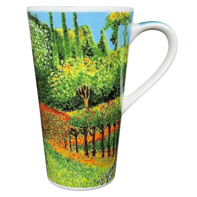 Woman in the Garden Claude Monet Mug Chaleur featuring vibrant garden artwork for art lovers