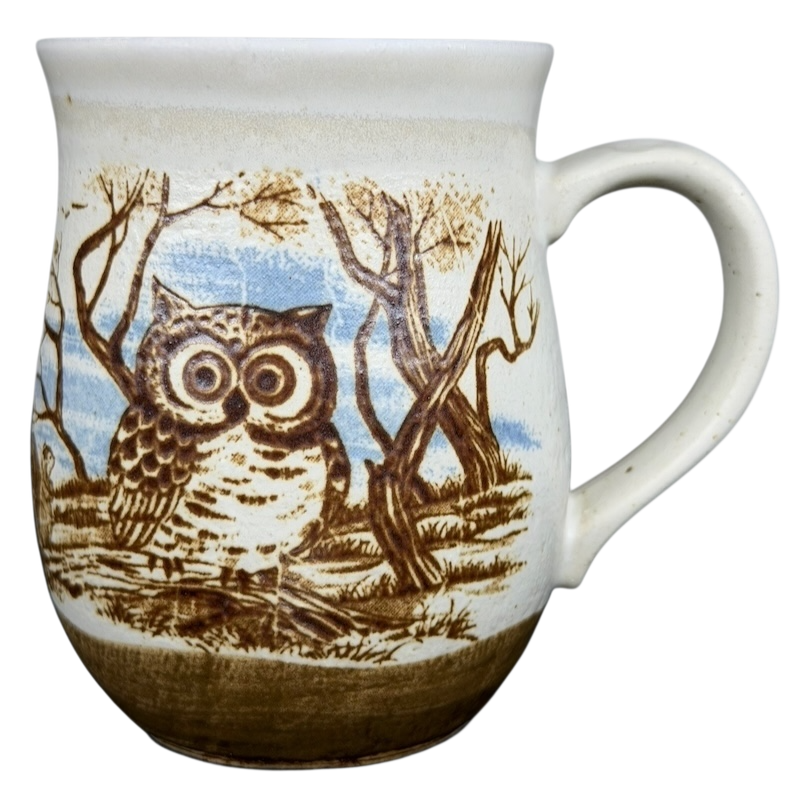 Otagiri woodland owl squirrel vintage tankard mug featuring detailed wildlife scene