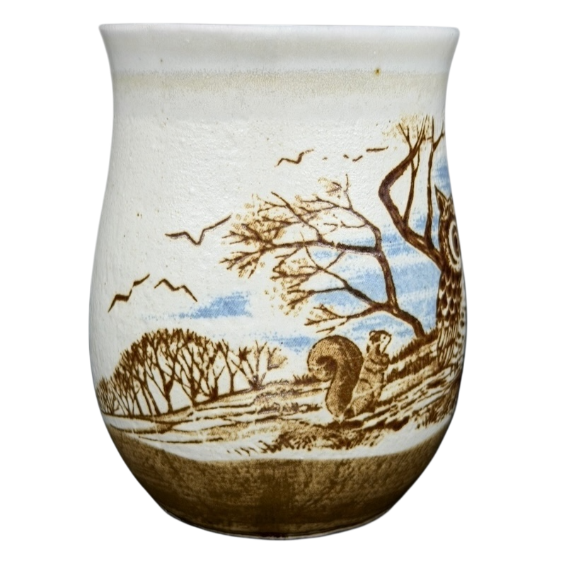 Otagiri woodland owl squirrel vintage tankard mug featuring wildlife scene with detailed illustrations