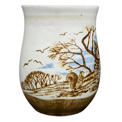 Otagiri woodland owl squirrel vintage tankard mug featuring wildlife scene with detailed illustrations