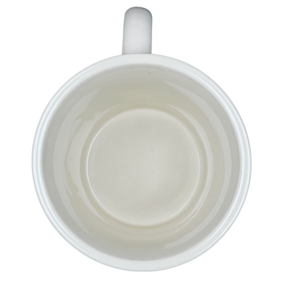 Inside view of the zebra mug world market collectible with a smooth white finish