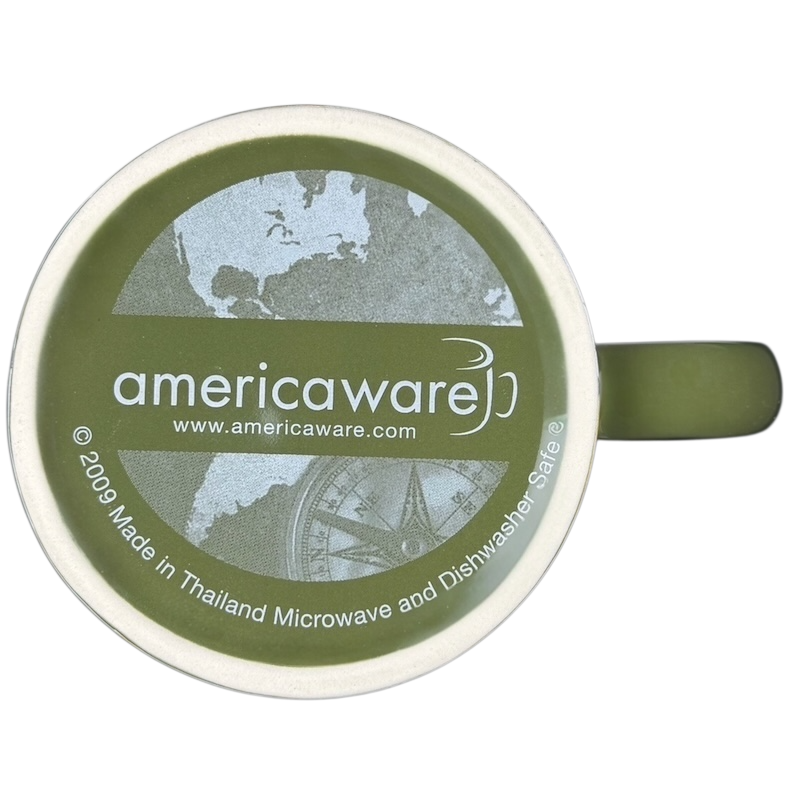 Americaware Yellowstone National Park collectible mug 2009 featuring a vintage map design