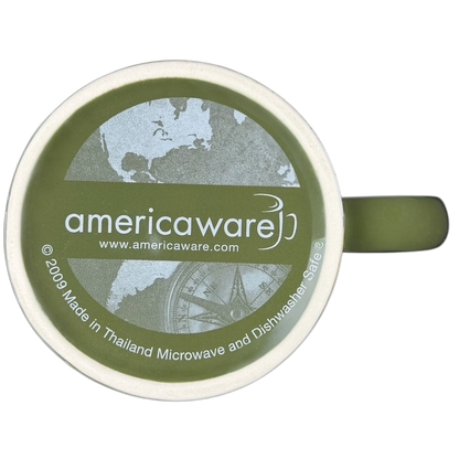 Americaware Yellowstone National Park collectible mug 2009 featuring a vintage map design