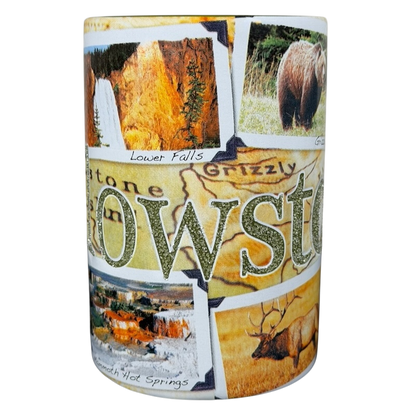 Americaware Yellowstone National Park collectible mug 2009 featuring scenic images from the park