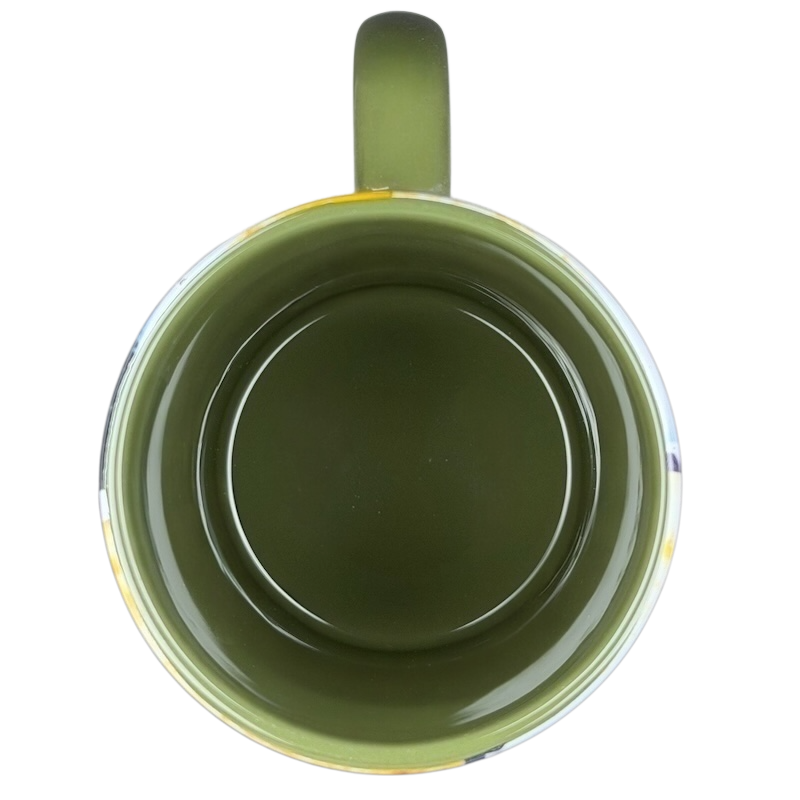 Inside view of an Americaware Yellowstone national park collectible mug 2009 in green color