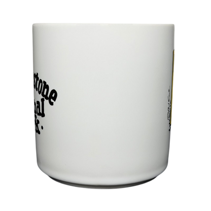 Yellowstone National Park Do Not Feed The Bears Mug with playful graphics and a white finish