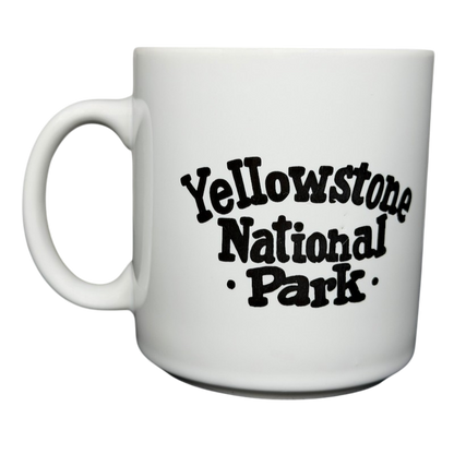 Yellowstone National Park Do Not Feed The Bears Mug in white with bold black text design