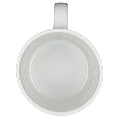 Top view of a white mug featuring Yellowstone National Park Do Not Feed The Bears Mug design