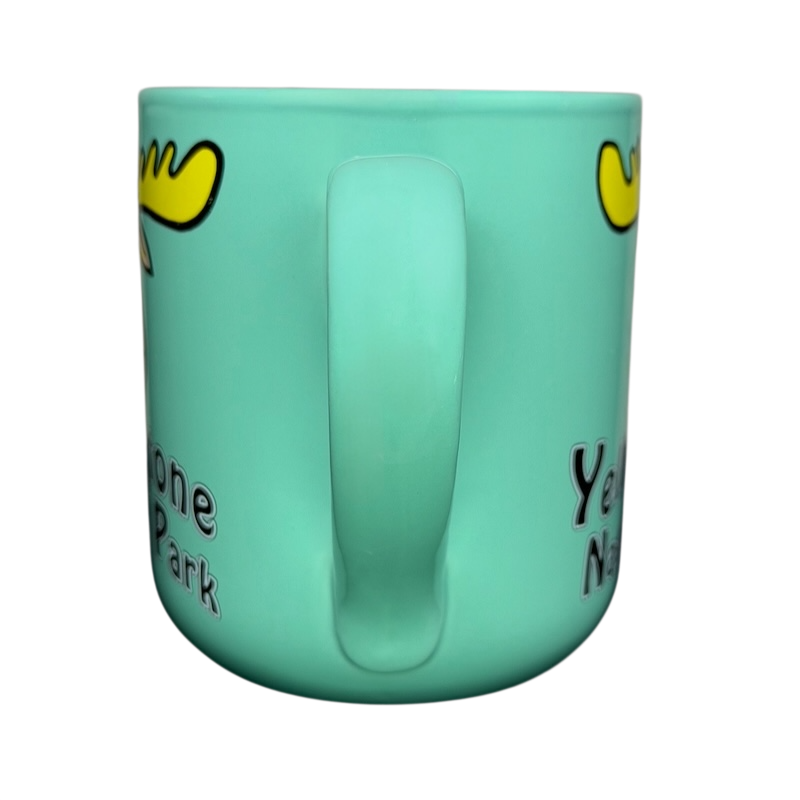 Yellowstone National Park Moose Mug MICO in turquoise color with playful moose design