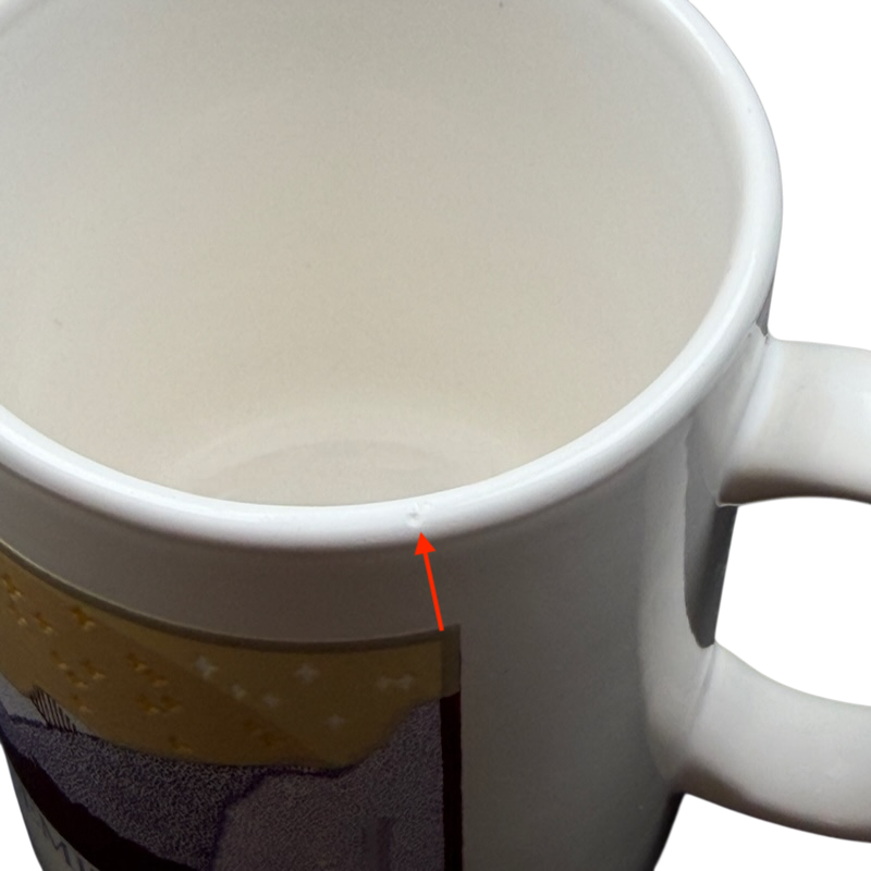 Yosemite Valley Mug featuring a scenic design, showing the inside rim detail for quality inspection