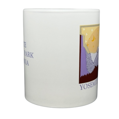 Yosemite Valley Mug featuring a scenic design of Yosemite National Park and starry night sky