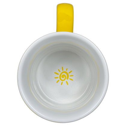 You Are My Sunshine collectible yellow mug with a cheerful sun design inside