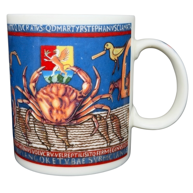 Zodiac Cancer Mara Bosnak Mug Chaleur featuring a colorful crab design and vibrant artwork