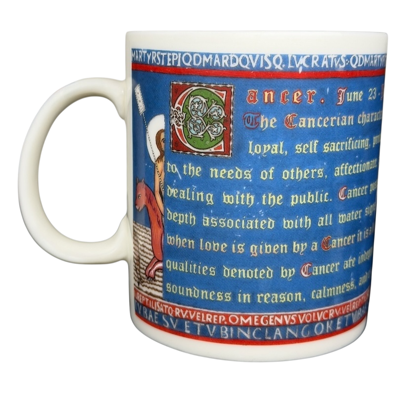 Zodiac Cancer Mara Bosnak Mug Chaleur featuring Cancer sign details and vibrant design