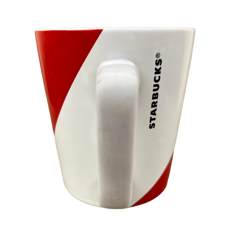 Thick Stripe Rectangular Handle 16oz Red & White Mug Starbucks