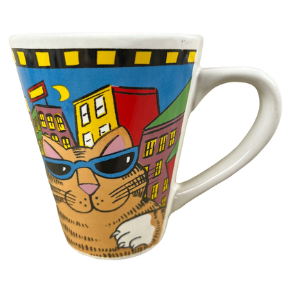 Catzilla Candace Reiter Designs Colorful Cats In Front Of Buildings Mug Henriksen Imports