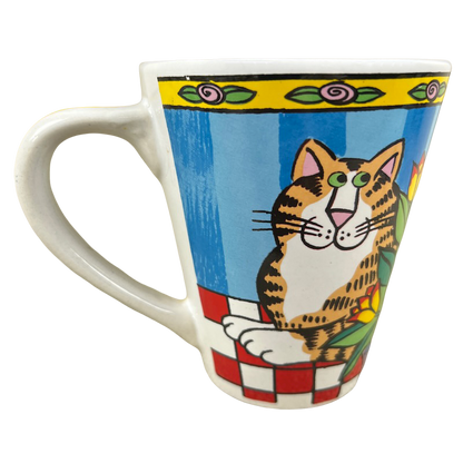 Catzilla Candace Reiter Designs Colorful Cats & Flowers Mug Henriksen Imports