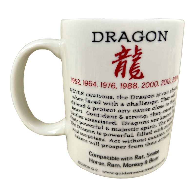 Year Of The Dragon Chinese Zodiac Mug Golden Wave Creations