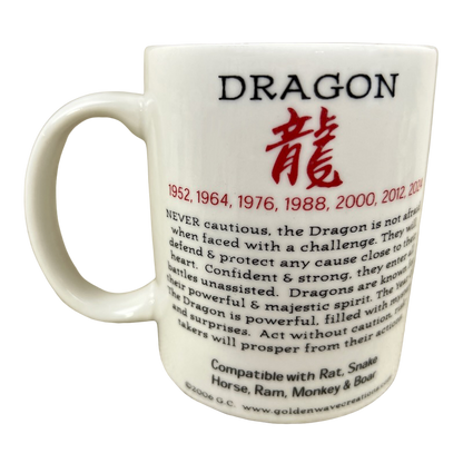 Year Of The Dragon Chinese Zodiac Mug Golden Wave Creations