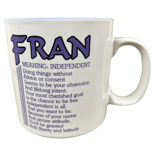 FRAN Poetry Name Blue Interior Mug Papel