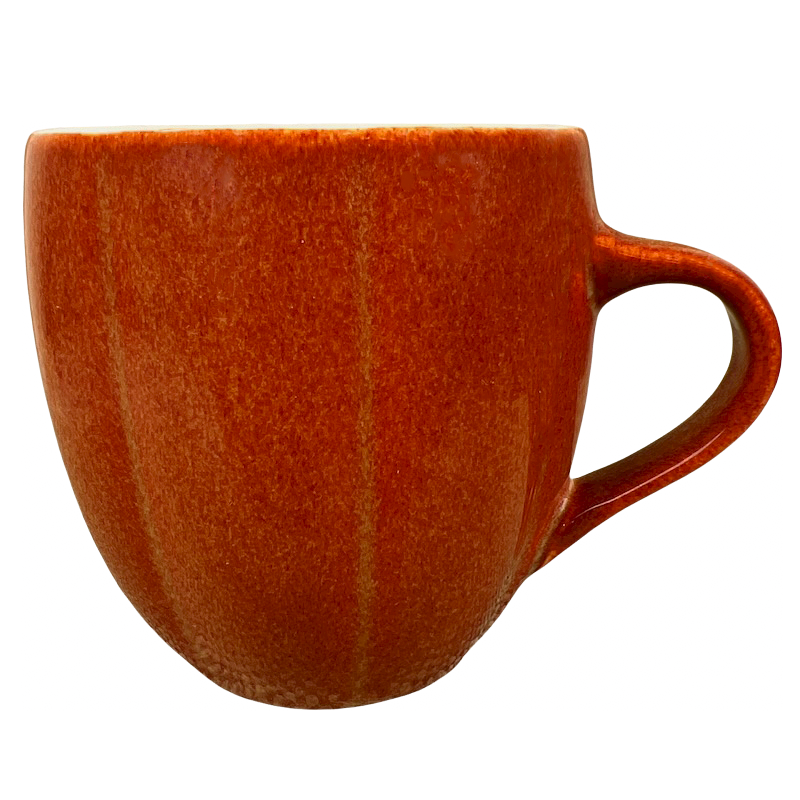 Pumpkin Shaped Ribbed Orange Mug Starbucks