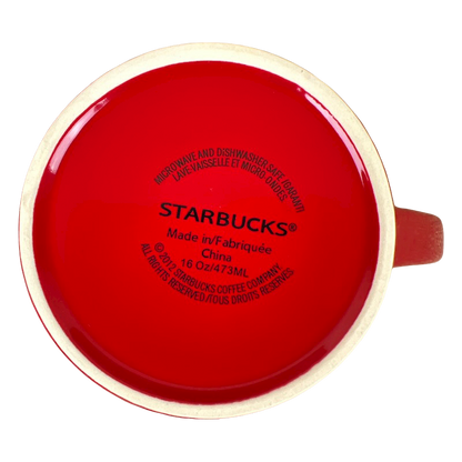 Embossed Logo 16oz Red Mug 2012 Starbucks