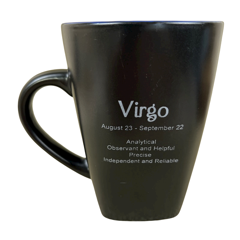 Virgo Tall Zodiac Etched Square Bottom Blue Interior Mug Fisher