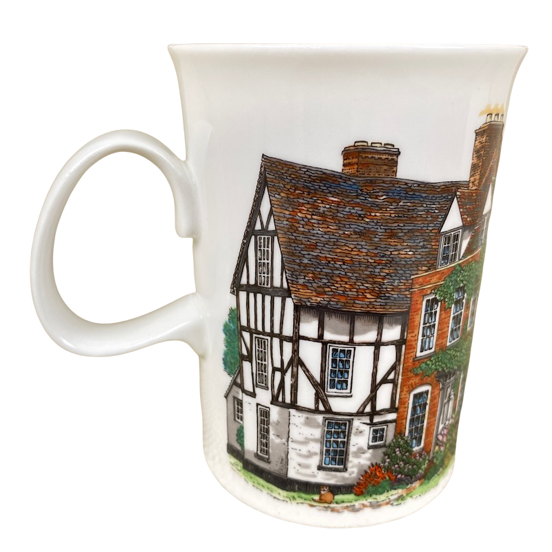 Hamlets White Tudor House Sue Scullard Mug Dunoon