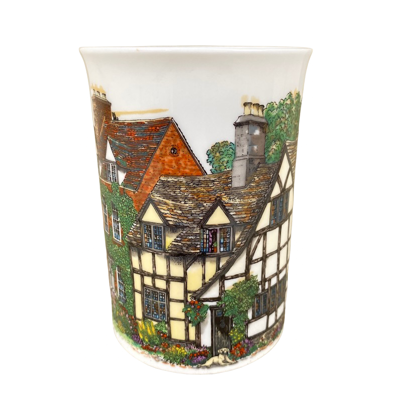 Hamlets White Tudor House Sue Scullard Mug Dunoon