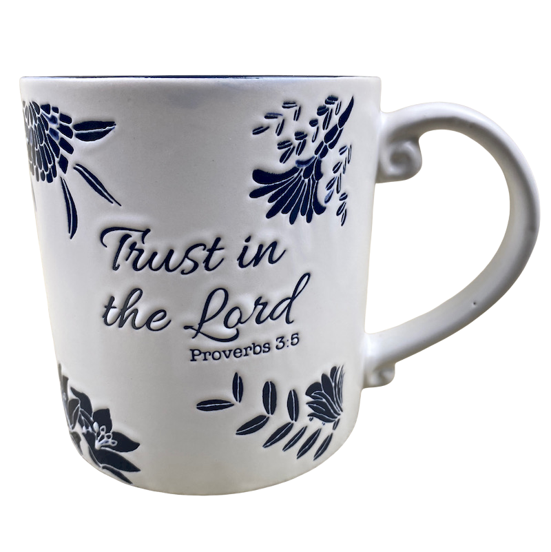 Trust In The Lord Proverbs 3:5 Floral Etched Oversized Mug Spectrum Designz