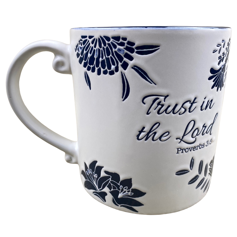 Trust In The Lord Proverbs 3:5 Floral Etched Oversized Mug Spectrum Designz