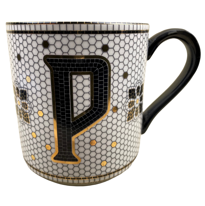 Margot Tiled Letter "P" Monogram Initial Mug Anthropologie