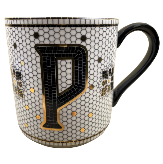 Margot Tiled Letter "P" Monogram Initial Mug Anthropologie