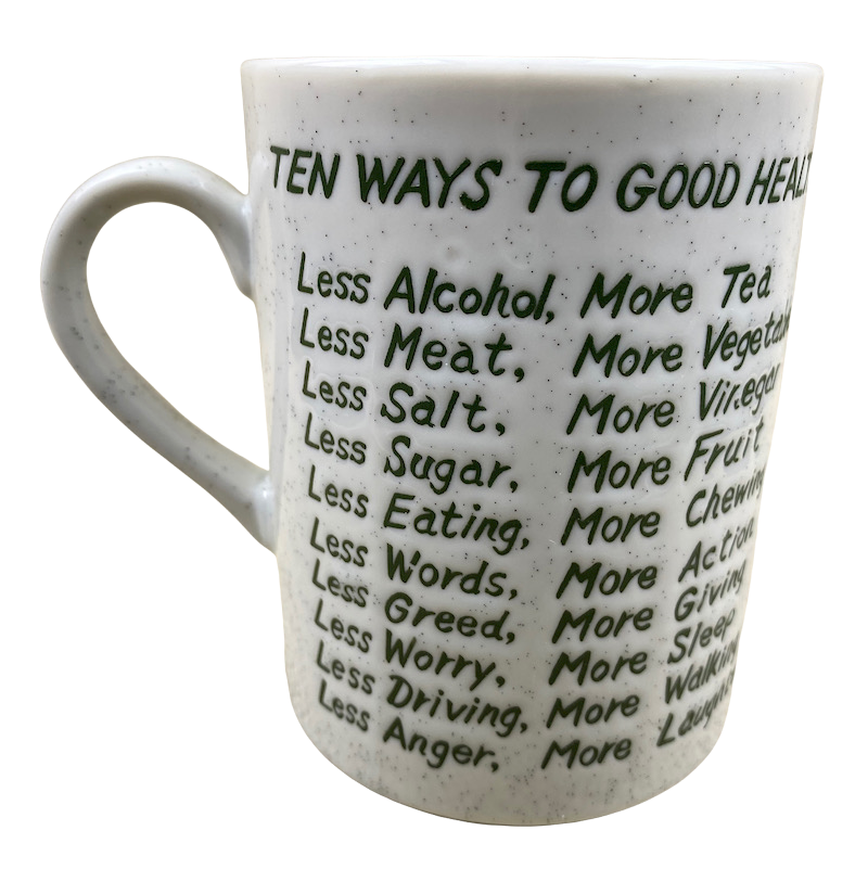 Ten Ways To Good Health Japanese Etched Mug Kafuh