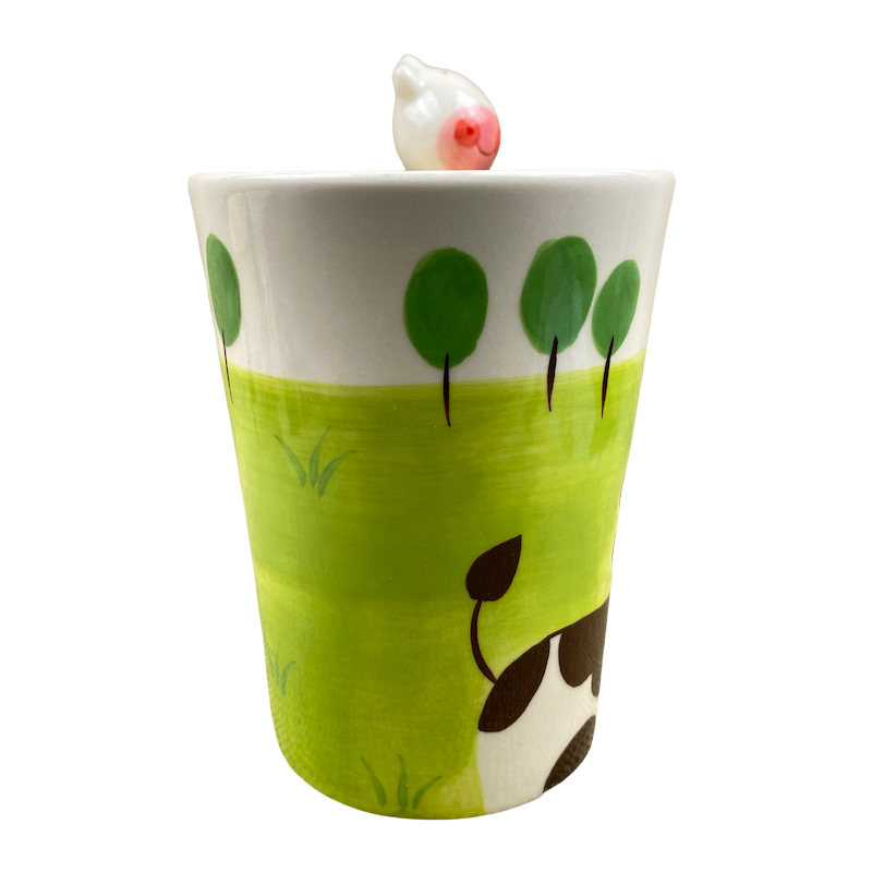 Cow In Field With Cow On Handle Mug Indra Ceramic