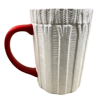 Cable Knit Sweater With Red Handle Mug Hallmark NEW