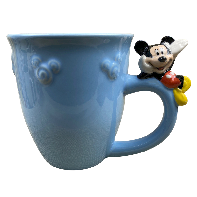 Mickey Mouse Sitting On Handle Embossed Mug Disney Store
