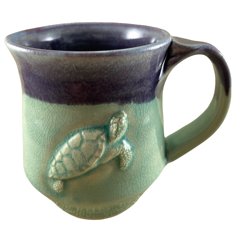 Embossed Turtle Hand Thrown Pottery Mug Scott Wilson Pottery
