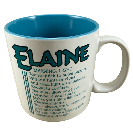 ELAINE Poetry Name Blue Interior Mug Papel