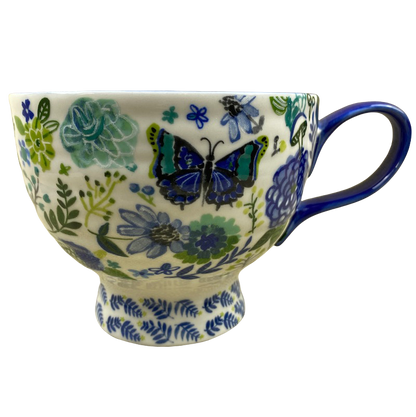 August Wren Jennifer Orkin Lewis Wing And Petal Butterfly & Floral Pedestal Mug Anthropologie