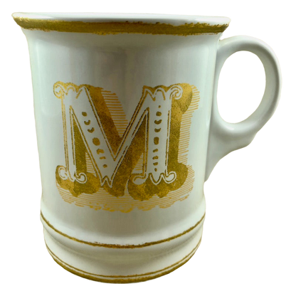 Letter "M" Gold Writing Monogram Initial Mug Williams Sonoma