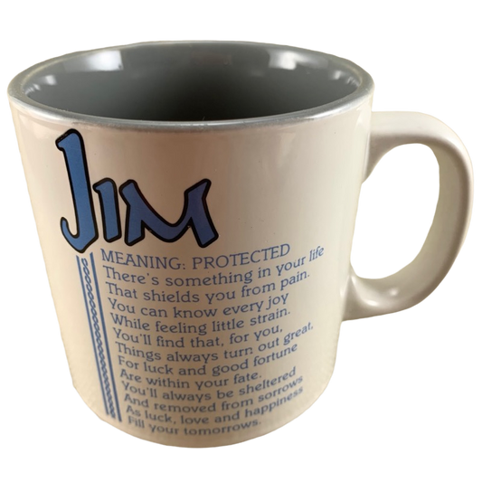 JIM Poetry Name Gray Interior Mug Papel