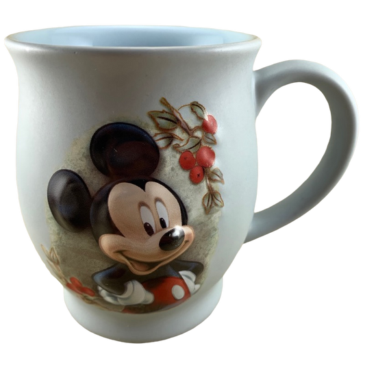 Mickey Mouse Berries Embossed Blue Gray Mug Disney Store