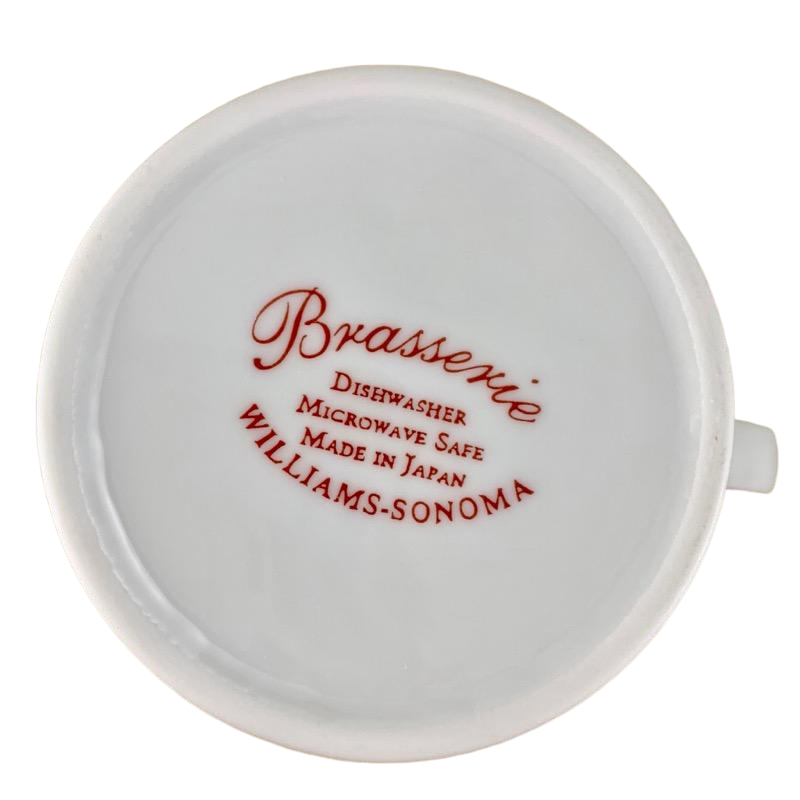 Williams Sonoma Brasserie 10oz Cups & Saucers Japan Red