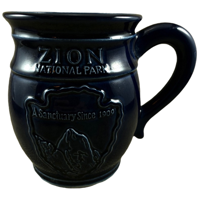 Zion National Park A Sanctuary Since 1909 Embossed Blue Mug