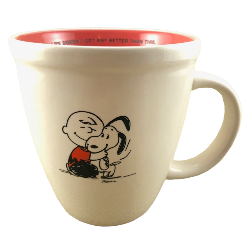 Peanuts Charlie Brown Hugging Snoopy Orange Interior Mug Hallmark